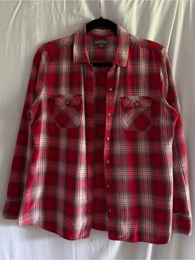 Eddie Bauer Red Plaid Flannel 100% Cotton